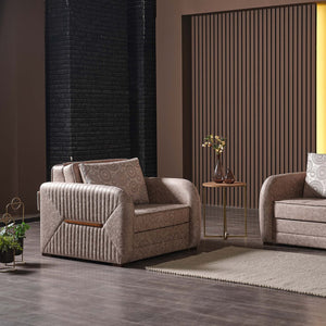 English Elm PrimeNest Flyte Collection Upholstered Convertible Armchair with Storage, Microsuede Comfort Sleeper Beige B030P286244