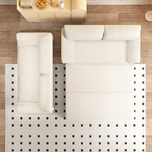 English Elm 66" Queen Pull Out Sofa Bed - Stylish 3-In-1 Convertible Velvet Loveseat With Storage & Wheels W1885S00221