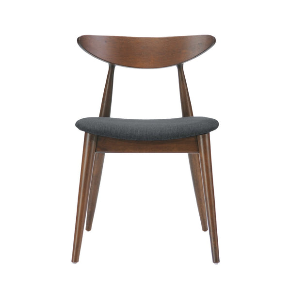 English Elm 5-piece Mid-century Rubberwood Dining Set with Upholstered Chairs for Small Spaces Charcoal,Walnut N759S003011F