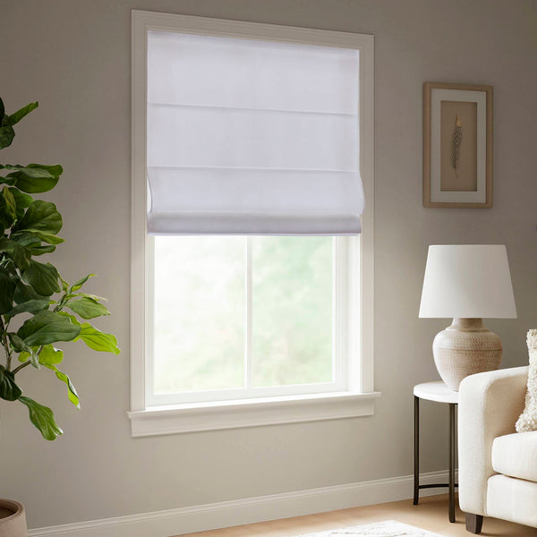 English Elm 1PC Cordless Roman Blind 33x64" Galen Matte Blackout Fabric, 100% Polyester, Energy Saving White 5.96 L x 9.25 W x 8.07 H B035P341210