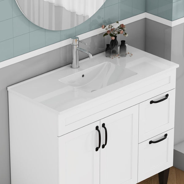 English Elm 36-inch Ceramic Drop-in Bathroom Sink for Vanities with Glazed Minimalist Profile W3151P360953