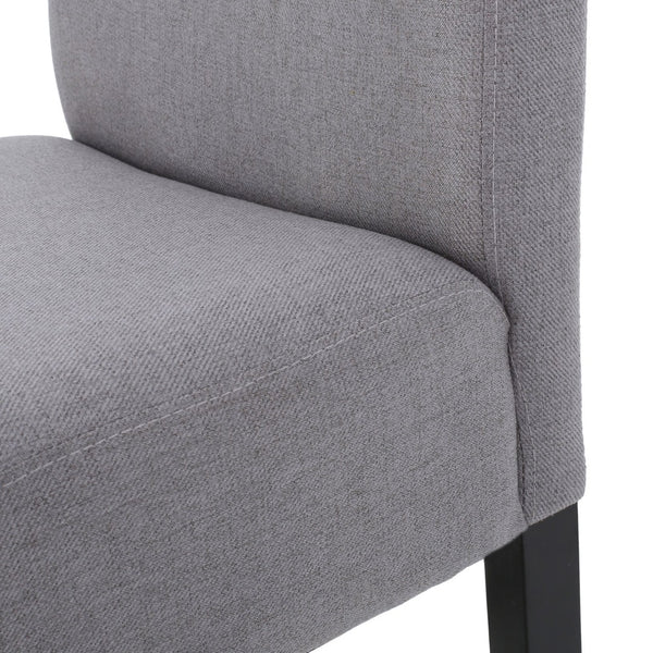 English Elm 30-inch Fabric Upholstered Barstool Set Rubberwood Frame with Lumbar Support 74503.00FLGRY