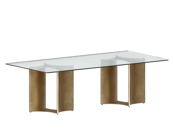 Sunpan Glass Dining Table Top - Elegant Rectangular Clear Tempered Design For Stylish Dining Spaces  Glass 108667