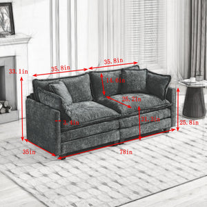 English Elm Cloud Sofa Loveseat – Modular Modern Loveseat With Plush Chenille Fabric For Living Room Comfort W1143S00050