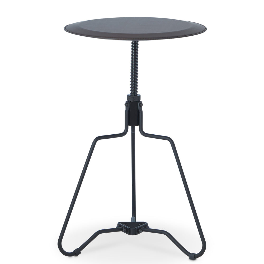 English Elm Espresso Round Adjustable Height End Table with Tripod Metal Base, Open Storage Shelf, Versatile Decor Accent (Espresso & Sandy Black) B062P209112