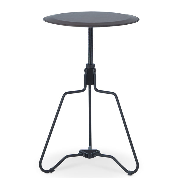 English Elm Espresso Round Adjustable Height End Table with Tripod Metal Base, Open Storage Shelf, Versatile Decor Accent (Espresso & Sandy Black) B062P209112