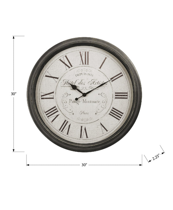 English Elm Clocks, 30" Round Oversized Wall Clock In Brown - Timeless Design With Quiet Quartz Movement B2710P287069