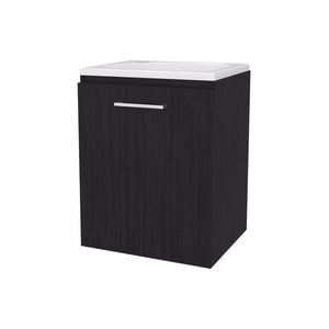 English Elm Wengue Floating Bathroom Vanity with Integrated Sink, Wall-Mounted Minimalist Soft-Close Storage B062P303921