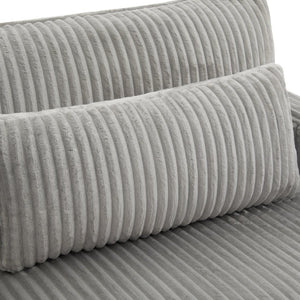 English Elm Modern Corduroy Upholstered Loveseat Sofa with Pocket Springs and Four Accent Pillows Grey N763S000040E