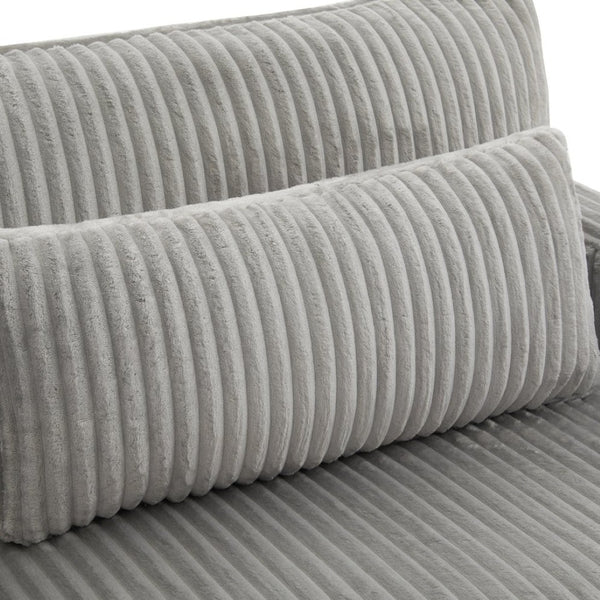 English Elm Modern Corduroy Upholstered Loveseat Sofa with Pocket Springs and Four Accent Pillows Grey N763S000040E