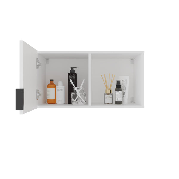 English Elm Kaser Mirror Medicine Cabinet with Shelves, Wall-Mounted White Storage, Durable Engineered Wood Finish B200P362011