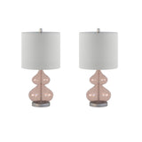 510 Design Ellipse Casual Curved Glass Table Lamp, Set of 2 5DS153-0020 Pink