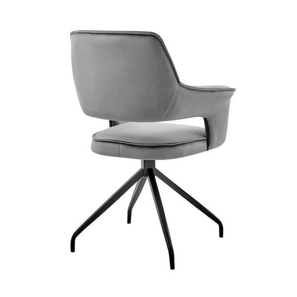 English Elm Devora Modern Velvet Dining Accent Chair with Durable Upholstery and Sturdy Wooden Four-Leg Base Gray B2736P354288