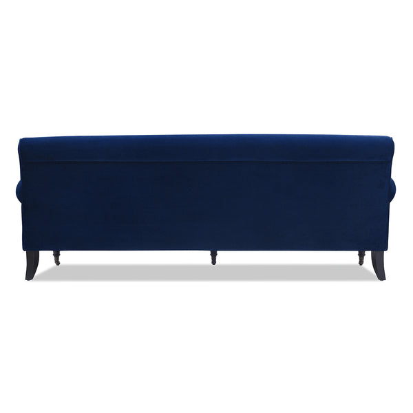 English Elm Jennifer Taylor Home - Alana Lawson Navy Blue Velvet Sofa - Elegant Three-Cushion Design For Timeless Living Room Luxury B2719P238310