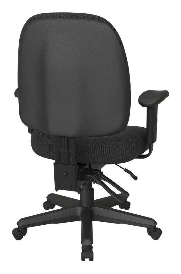 OSP Home Furnishings Ergonomics Chair Adjustable Lumbar Support Office Seat with Padded Cushion and Greenguard Certified Shale 43808-295