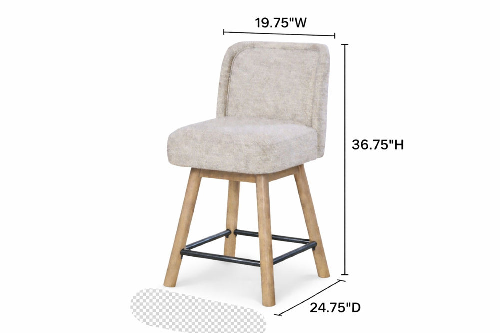 English Elm Counter Height Swivel Barstools Set of 2 Knotty Oak Wood Kitchen Island Seating B2699P454948