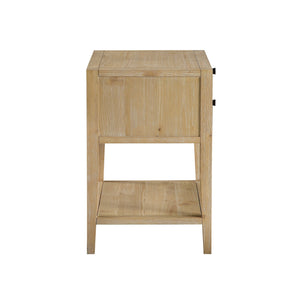 English Elm Sunveil 1-Drawer Nightstand with Pull-Out Tray and Open Shelf, Wood Construction, No Assembly Required Natural B050P362617