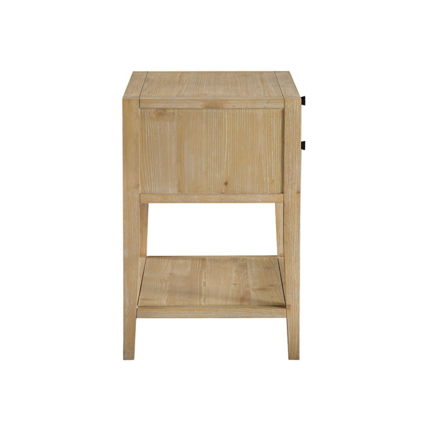 English Elm Sunveil 1-Drawer Nightstand with Pull-Out Tray and Open Shelf, Wood Construction, No Assembly Required Natural B050P362617