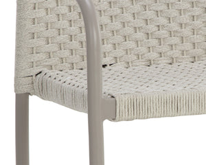 Sunpan Casella Stackable Dining Armchair Set of 2 - Stylish, Weatherproof Design with Cream Rope Weave