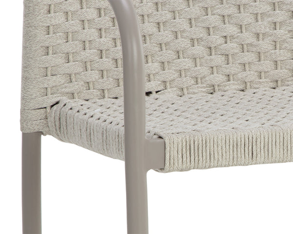 Sunpan Casella Stackable Dining Armchair Set of 2 - Stylish, Weatherproof Design with Cream Rope Weave