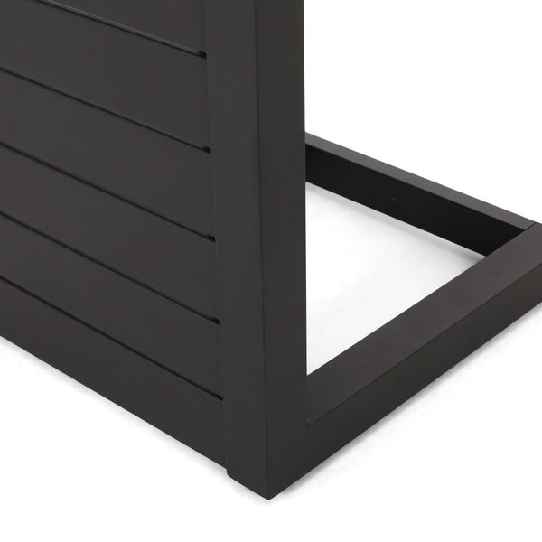English Elm Christopher Knight Home® - CAPE C-shaped Aluminum Outdoor Side Table for Patio & Poolside — Lightweight, Weather-Resistant Design Black 59990.00BLK