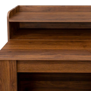 English Elm Modern Extendable Dining Table with Hidden Storage, Space-Saving Expandable Design for Small Homes Walnut W331P191551