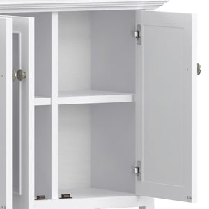 English Elm Amherst Shaker Pine Sideboard Wide Four Door Storage Cabinet for Dining Hallway White B136P481649