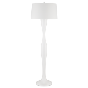 Monica Floor Lamp - Elegant White Wood Design with Linen Shade for Contemporary Home Décor Style