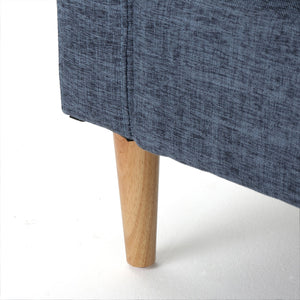 English Elm Christopher Knight Home® - CLUB Modern Fabric Club Chair with Plush Polyester Upholstery and Rubber Wood Legs for Living Room Comfort Dark Blue 31.5 L x 28.5 W x 18.75 H 61237.00DBL