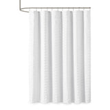 Madison Park Metro Modern/Contemporary Woven Clipped Solid Shower Curtain MP70-6707 White