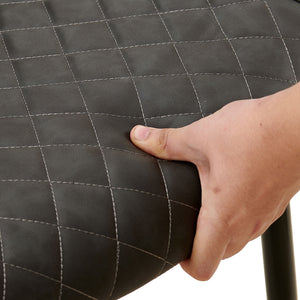 English Elm Dark Grey Set Of 4 Leathaire Dining Chairs - Stylish Mid-Century Armless Side Chairs For Any Space W1164P225818