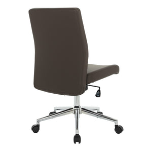 OSP Home Furnishings Mid-back Bonded Leather Manager Chair with Chrome Base for Home or Office Use EC51830MC-EC51