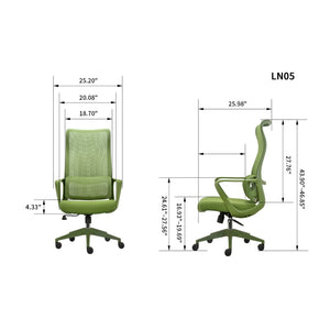 English Elm Ergonomic High Back Mesh Office Chair with Adjustable Lumbar Support and Molded Foam Seat Green W5280P463571