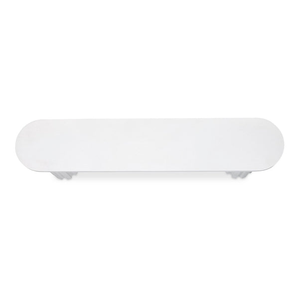 English Elm Eris Outdoor Concrete Dining Bench Fiberglass Reinforced Patio or Industrial B2769S00006