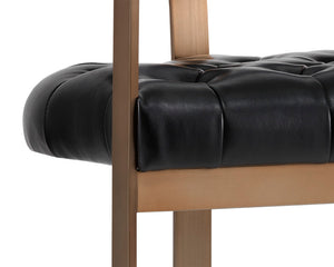 Sunpan Beaumont Ultra Contemporary Bar Stool with T-Shaped Back and Durable Design for Any Space Antique Brass / Cantina Black