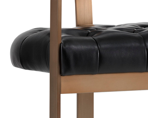 Sunpan Beaumont Ultra Contemporary Bar Stool with T-Shaped Back and Durable Design for Any Space Antique Brass / Cantina Black