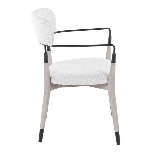 English Elm Chair Set of 2 White Faux Leather Seats with Angular Black Metal Legs Modern Dining B202P471338