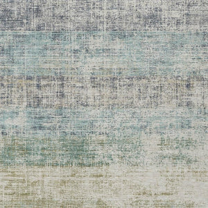 HomeRoots 10' Teal Blue & Beige Striped Washable Area Rug - Durable Indoor/Outdoor Design for Busy Homes 690002