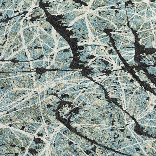 HomeRoots 5' X 8' Modern Abstract Artichoke Green Area Rug for Indoor & Outdoor Use - Stylish & Durable! 690004