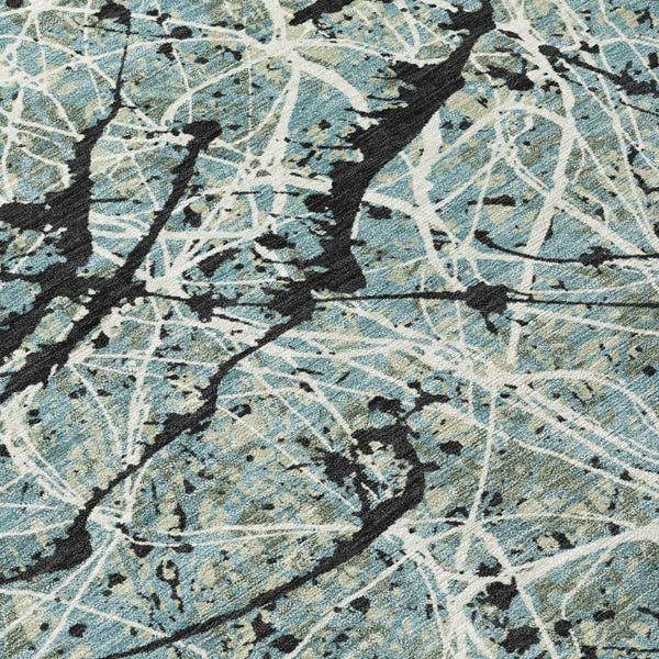 HomeRoots 5' X 8' Modern Abstract Artichoke Green Area Rug for Indoor & Outdoor Use - Stylish & Durable! 690004