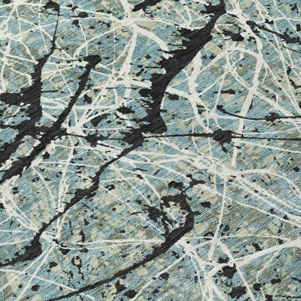 HomeRoots 10' X 14' Artichoke Green Abstract Area Rug - Durable, Washable, Indoor/Outdoor Style for High-Traffic Spaces 690008