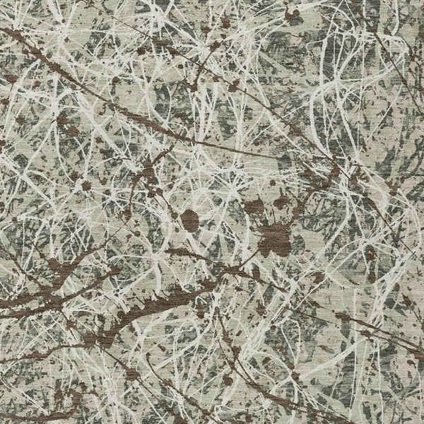HomeRoots 8' X 10' Artichoke Green Abstract Rug – Durable, Washable Design for Indoor & Outdoor Spaces 690012