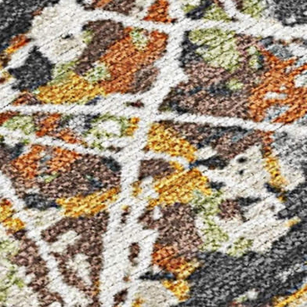 HomeRoots 9' X 12' Gold Black Ivory Abstract Washable Rug - Stylish, Durable, Indoor/Outdoor for High-Traffic Areas 690031