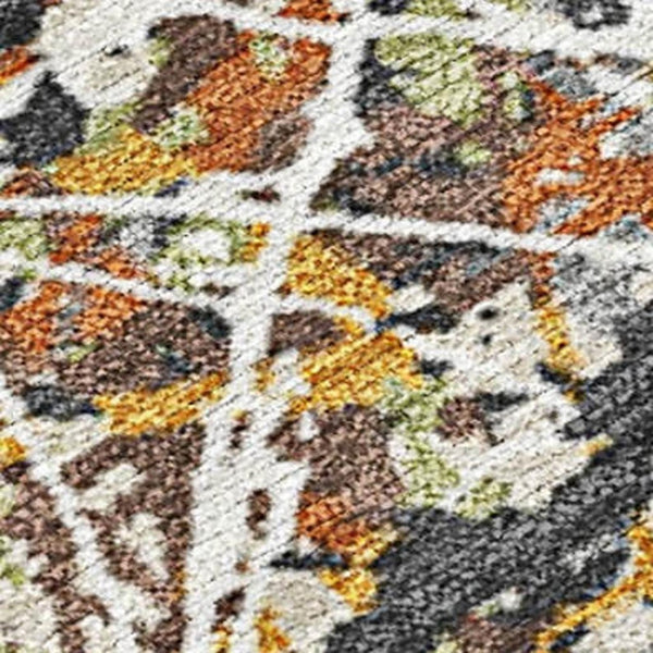 HomeRoots 10' Washable Gold, Black & Ivory Abstract Area Rug - Durable Indoor/Outdoor Design for Any Space 690032