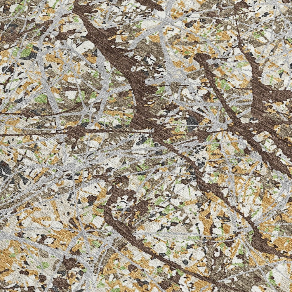 HomeRoots 9' X 12' Taupe Beige and Brown Abstract Area Rug - Stylish & Washable for Indoor/Outdoor Use! 690055