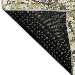 HomeRoots 9' X 12' Taupe Beige and Brown Abstract Area Rug - Stylish & Washable for Indoor/Outdoor Use! 690055