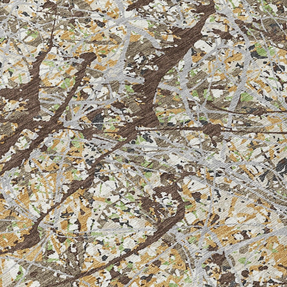 HomeRoots 9' X 12' Taupe Beige and Brown Abstract Area Rug - Stylish & Washable for Indoor/Outdoor Use! 690055