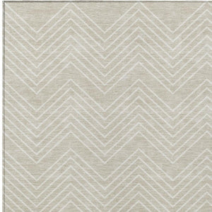 HomeRoots 5' X 8' Beige and Ivory Geometric Area Rug - Stylish, Washable, Durable for Indoor & Outdoor Spaces 690064