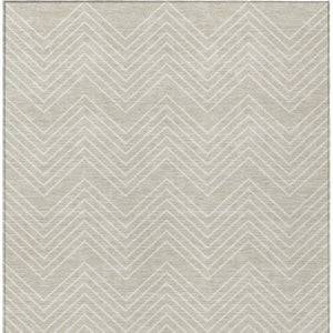 HomeRoots 5' X 8' Beige and Ivory Geometric Area Rug - Stylish, Washable, Durable for Indoor & Outdoor Spaces 690064