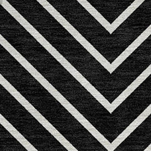 HomeRoots 8' Round Black and Ivory Geometric Area Rug - Washable, Durable, Stylish for Indoor & Outdoor Use 690071